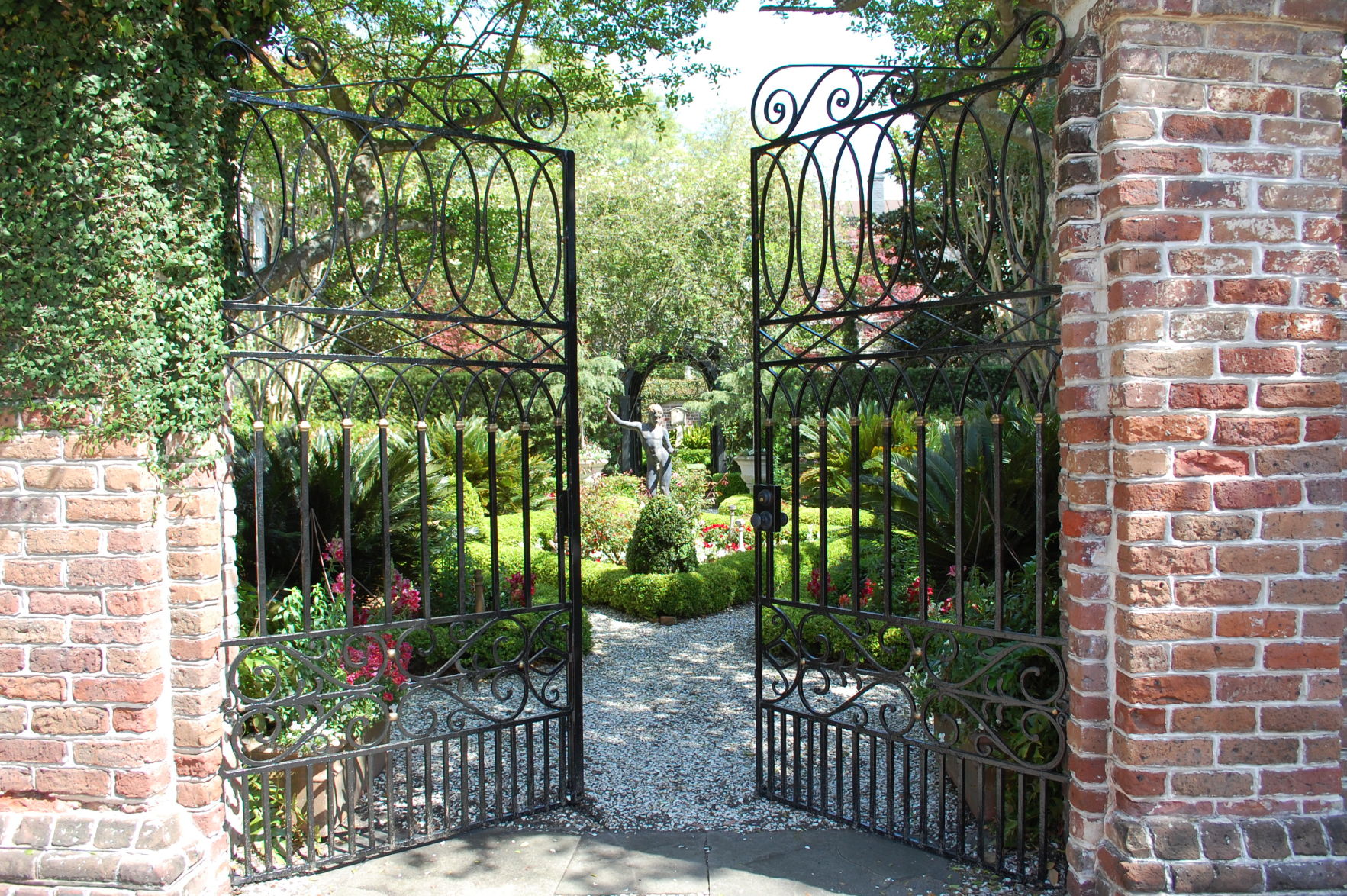 Brick wall with gate Festival of Houses and Gardens